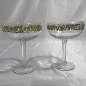 Margaritaville 14 oz Margarita Glasses Drink ware Barware Pair Stemware 6” Tall